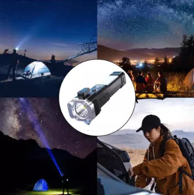 4-in-1 Taktische Taschenlampe mit integriertem Powerbank